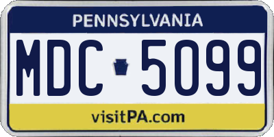 PA license plate MDC5099