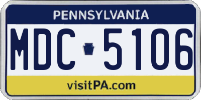 PA license plate MDC5106