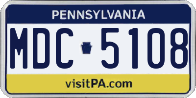 PA license plate MDC5108