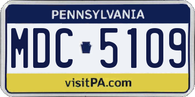 PA license plate MDC5109