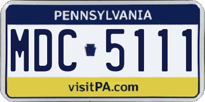 PA license plate MDC5111