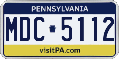 PA license plate MDC5112