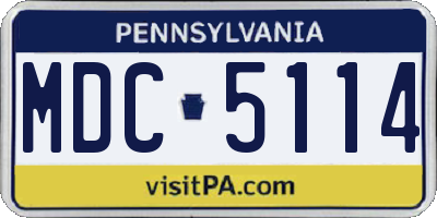 PA license plate MDC5114