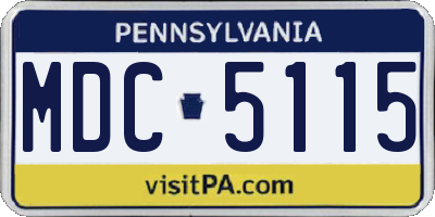 PA license plate MDC5115