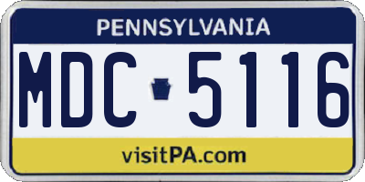 PA license plate MDC5116