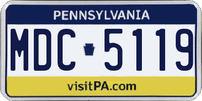 PA license plate MDC5119