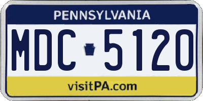 PA license plate MDC5120