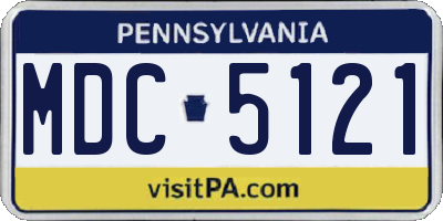PA license plate MDC5121
