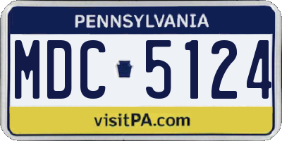 PA license plate MDC5124