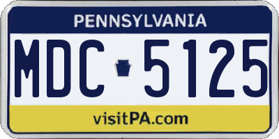 PA license plate MDC5125