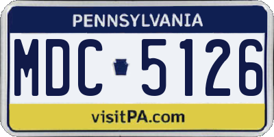 PA license plate MDC5126