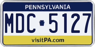 PA license plate MDC5127