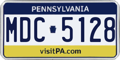 PA license plate MDC5128
