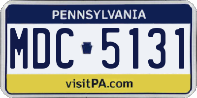 PA license plate MDC5131