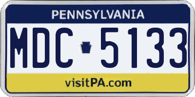 PA license plate MDC5133