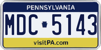 PA license plate MDC5143