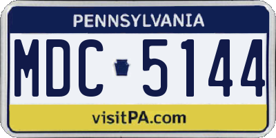 PA license plate MDC5144