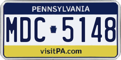 PA license plate MDC5148