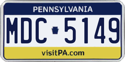 PA license plate MDC5149