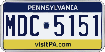 PA license plate MDC5151