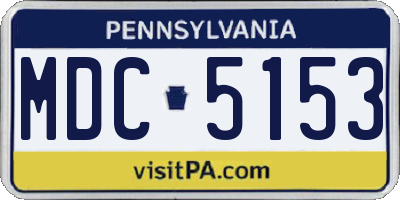 PA license plate MDC5153