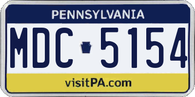PA license plate MDC5154