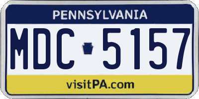 PA license plate MDC5157