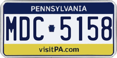 PA license plate MDC5158