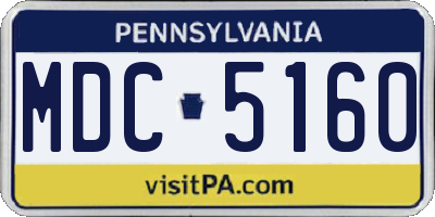 PA license plate MDC5160