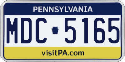 PA license plate MDC5165