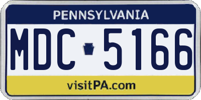 PA license plate MDC5166