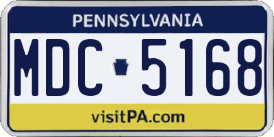 PA license plate MDC5168