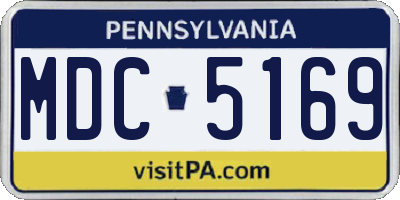 PA license plate MDC5169
