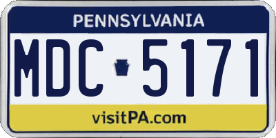 PA license plate MDC5171
