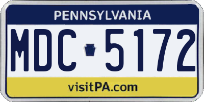 PA license plate MDC5172