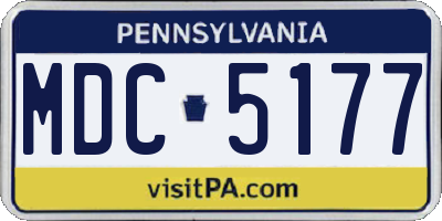 PA license plate MDC5177