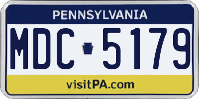 PA license plate MDC5179