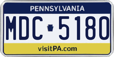 PA license plate MDC5180