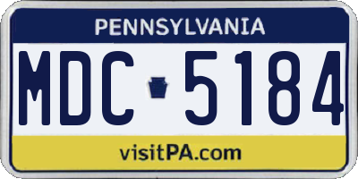 PA license plate MDC5184