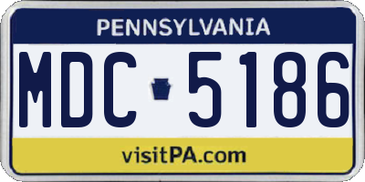 PA license plate MDC5186