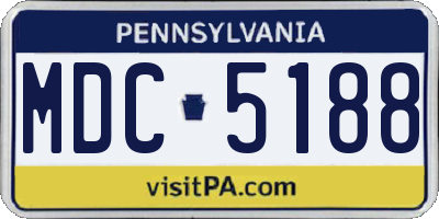 PA license plate MDC5188