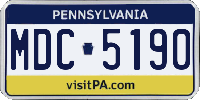 PA license plate MDC5190