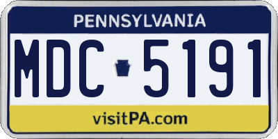 PA license plate MDC5191