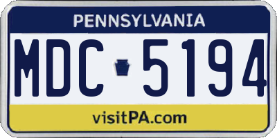 PA license plate MDC5194