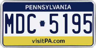 PA license plate MDC5195
