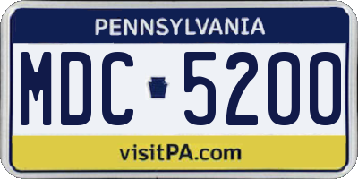 PA license plate MDC5200
