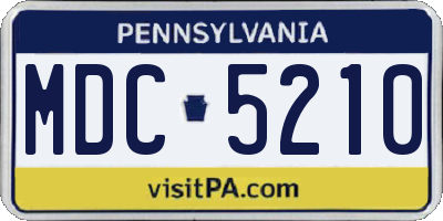 PA license plate MDC5210
