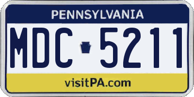 PA license plate MDC5211