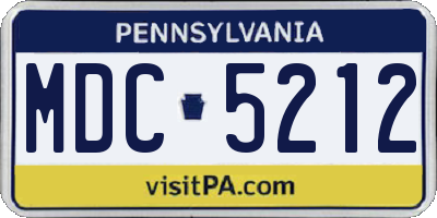 PA license plate MDC5212