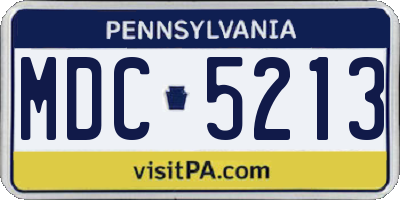 PA license plate MDC5213